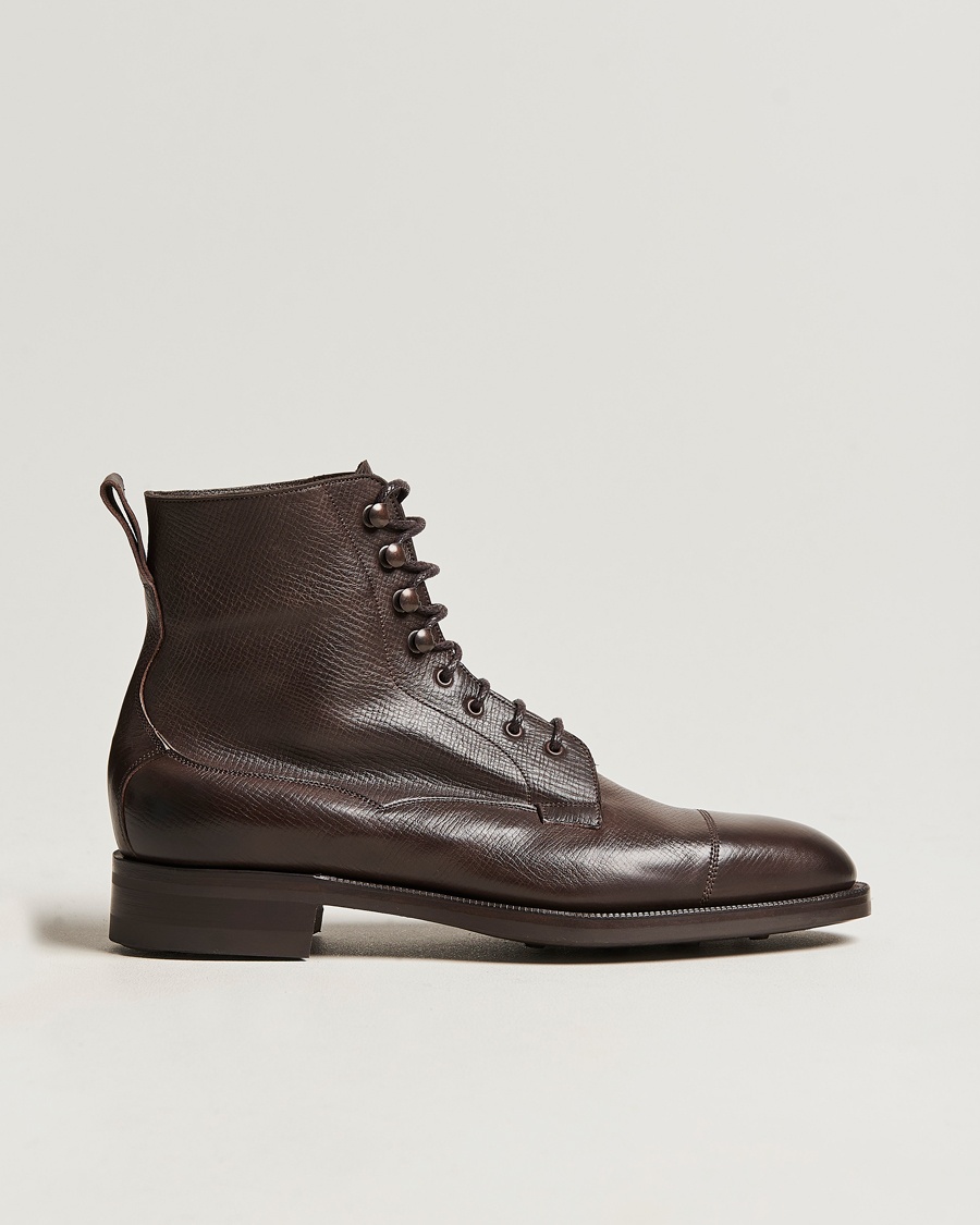 Edward Green Galway Grained Boot Dark Brown Utah Calf – Ruskea