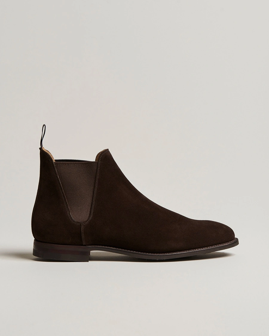 Crockett & Jones Chelsea 8 Boot Dark Brown Suede – Ruskea