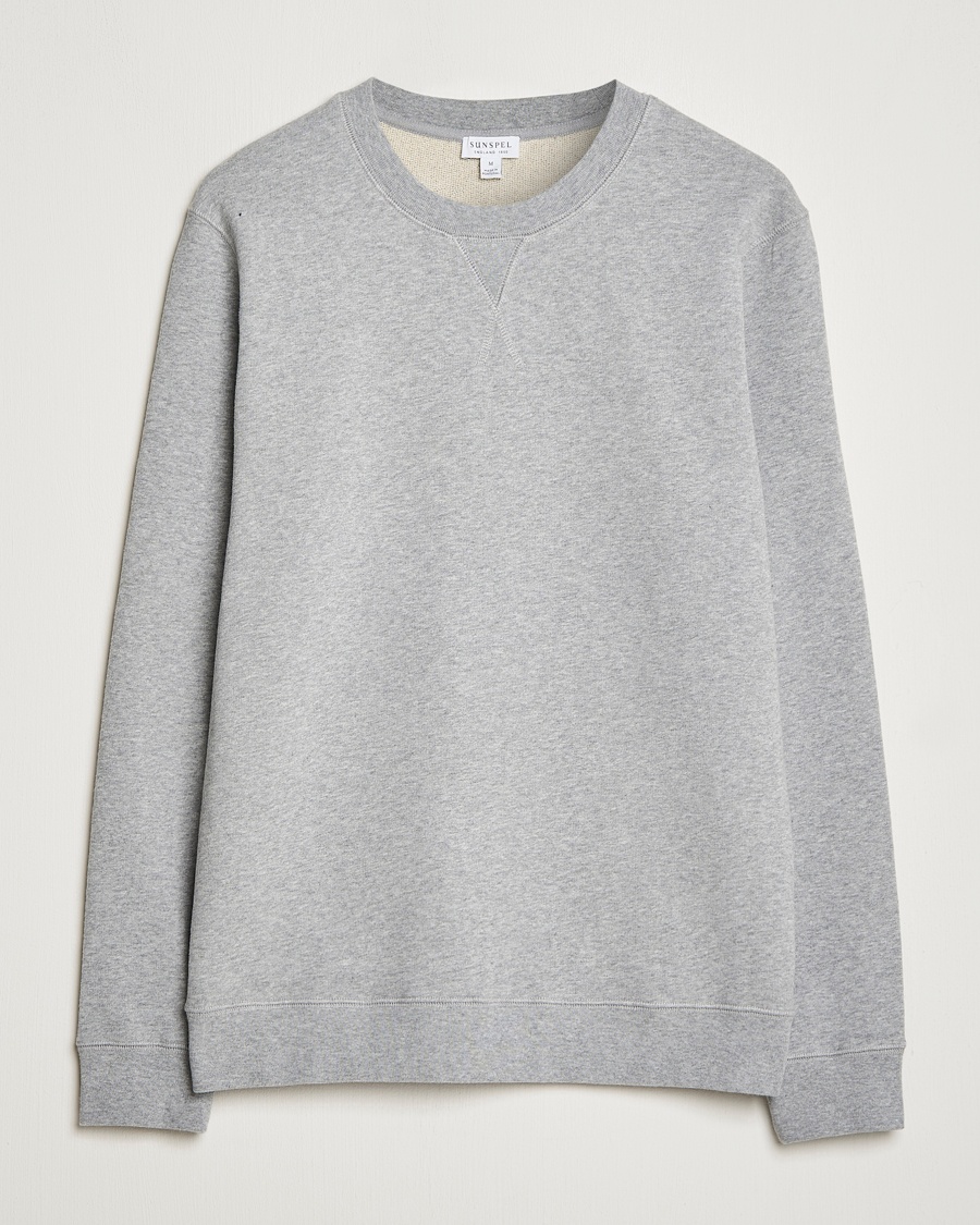 Sunspel Loopback Sweatshirt Grey Melange – Harmaa
