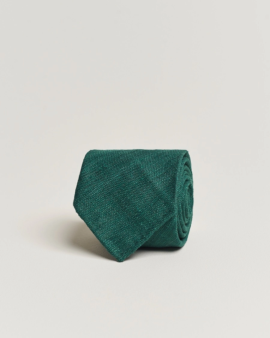 Drake's Drake'sSilk Tussah Handrolled TieGreen – Vihreä