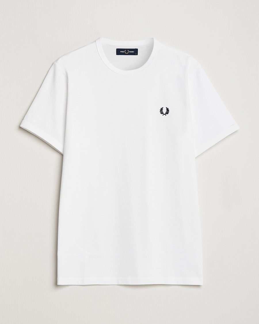 Fred Perry Ringer Crew Neck Tee White – Valkoinen