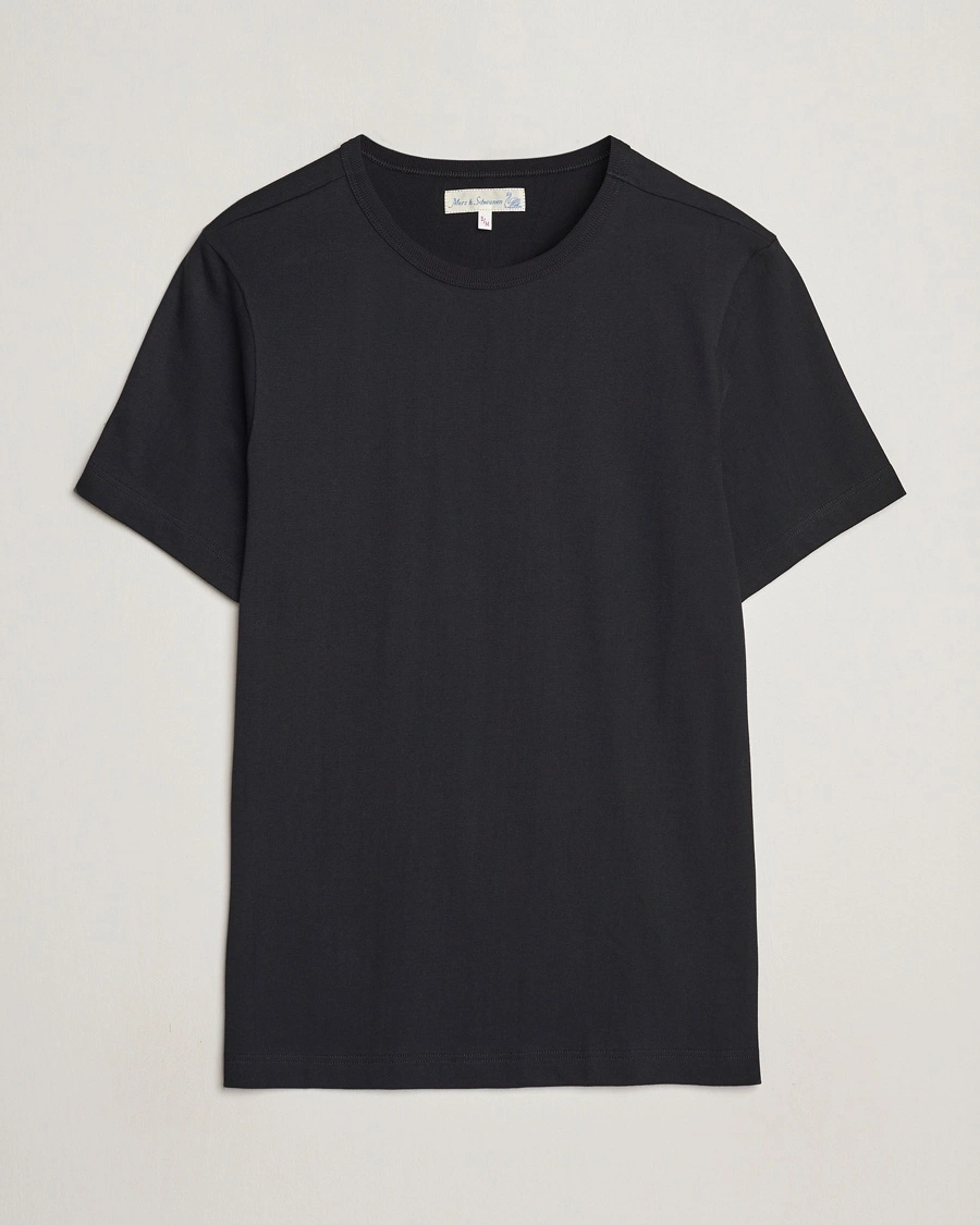 Merz b. Schwanen 1950s Classic Loopwheeled T-shirt Black – Musta