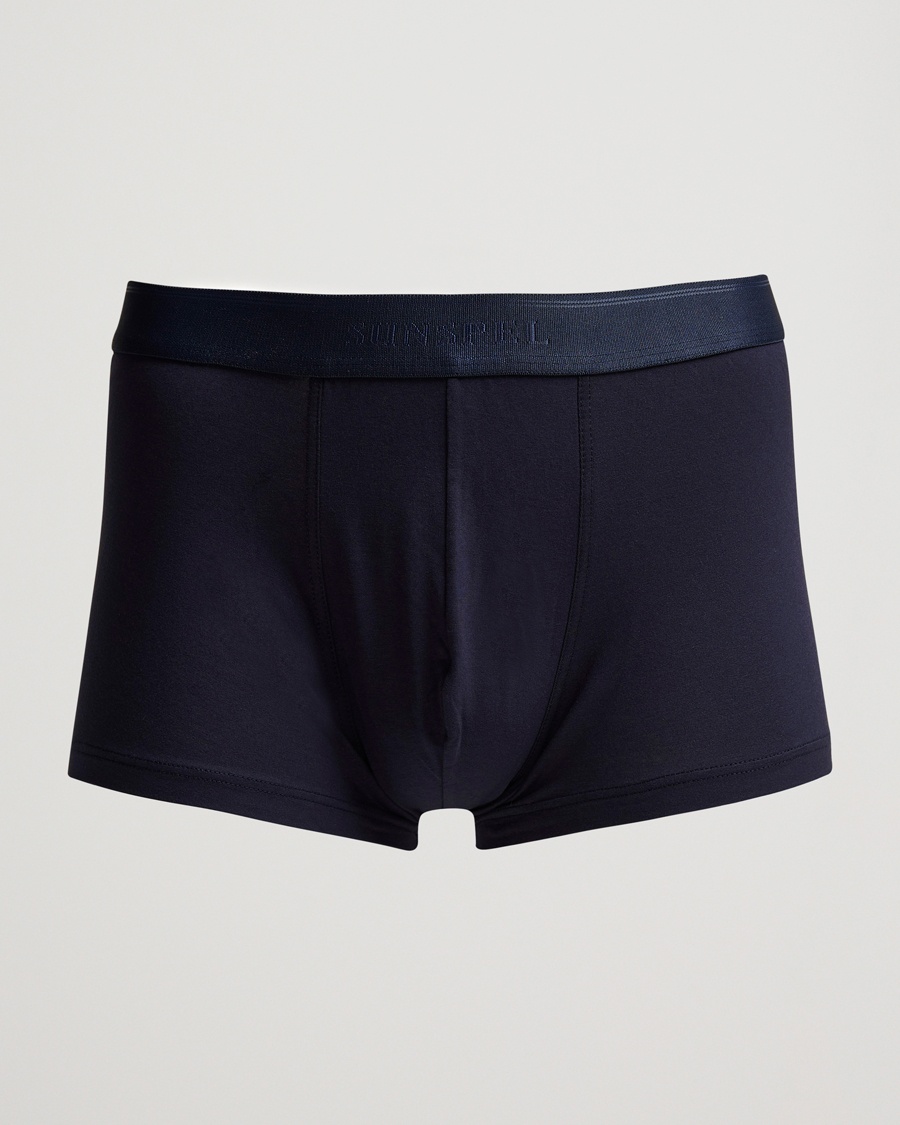Sunspel Cotton Stretch Trunk Navy – Sininen