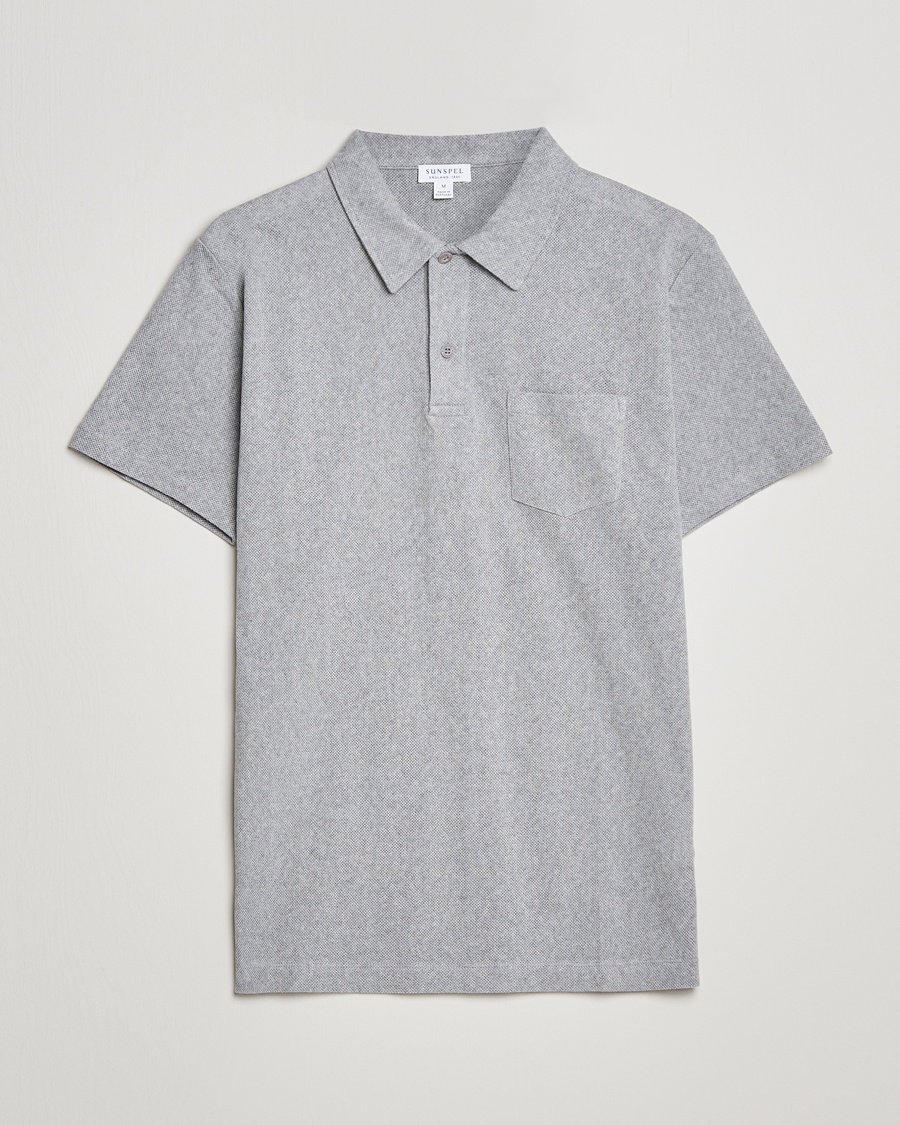 Sunspel Riviera Polo Shirt Grey Melange – Harmaa