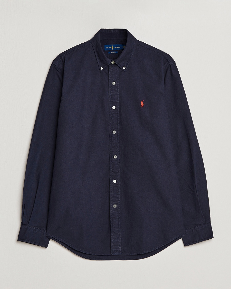 Polo Ralph Lauren Custom Fit Garment Dyed Oxford Shirt Navy – Sininen