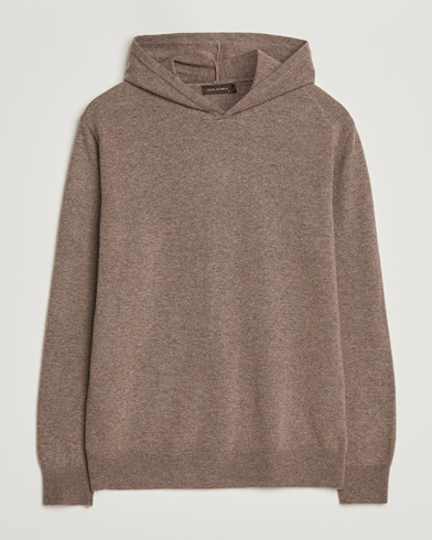 Oscar Jacobson Pascal Wool/Cashmere Hoodie Light Brown – Ruskea