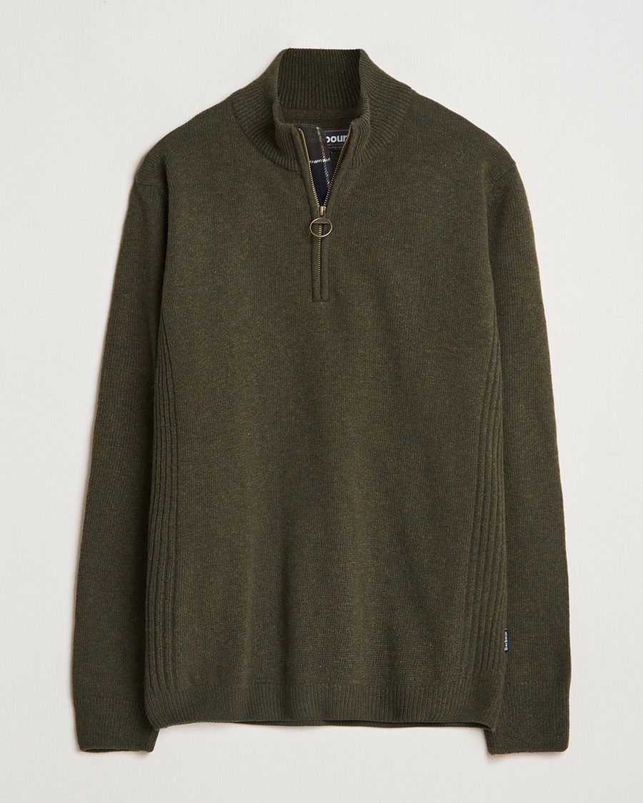 Barbour Lifestyle Holden Half Zip Olive Marl – Harmaa