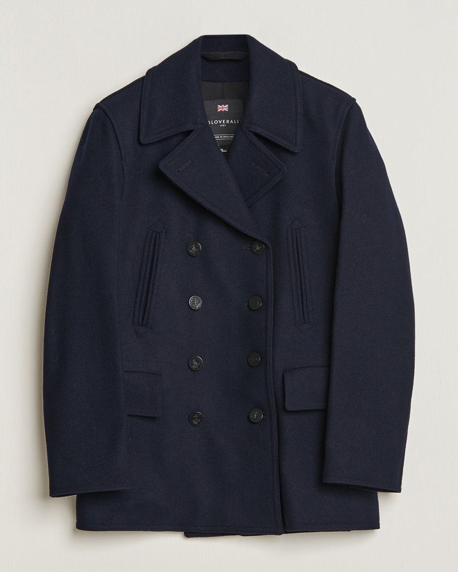 Gloverall Churchill Reefer Peacoat Navy – Sininen