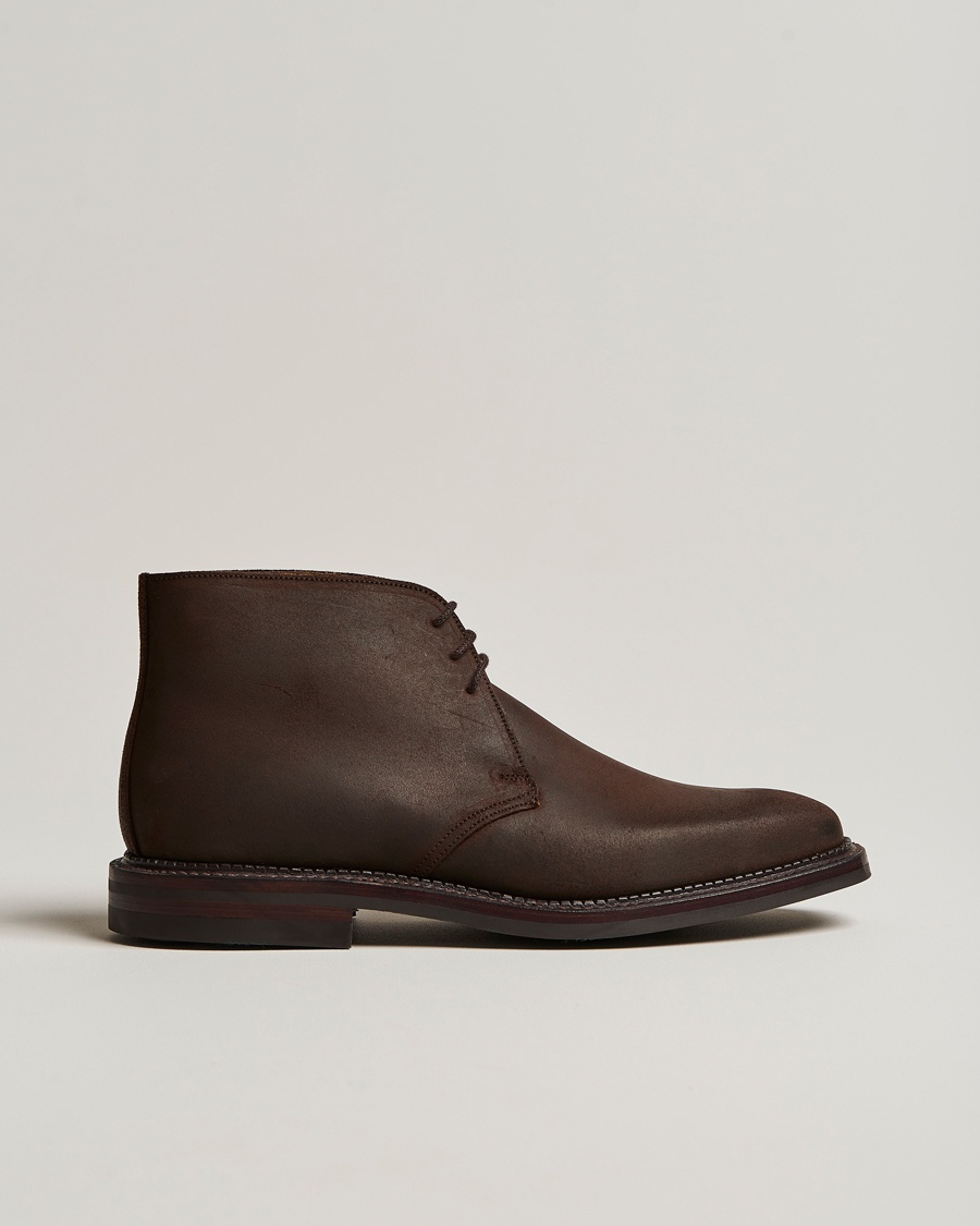 Crockett & Jones Molton Chukka Dk Brown Rough-Out Suede – Ruskea