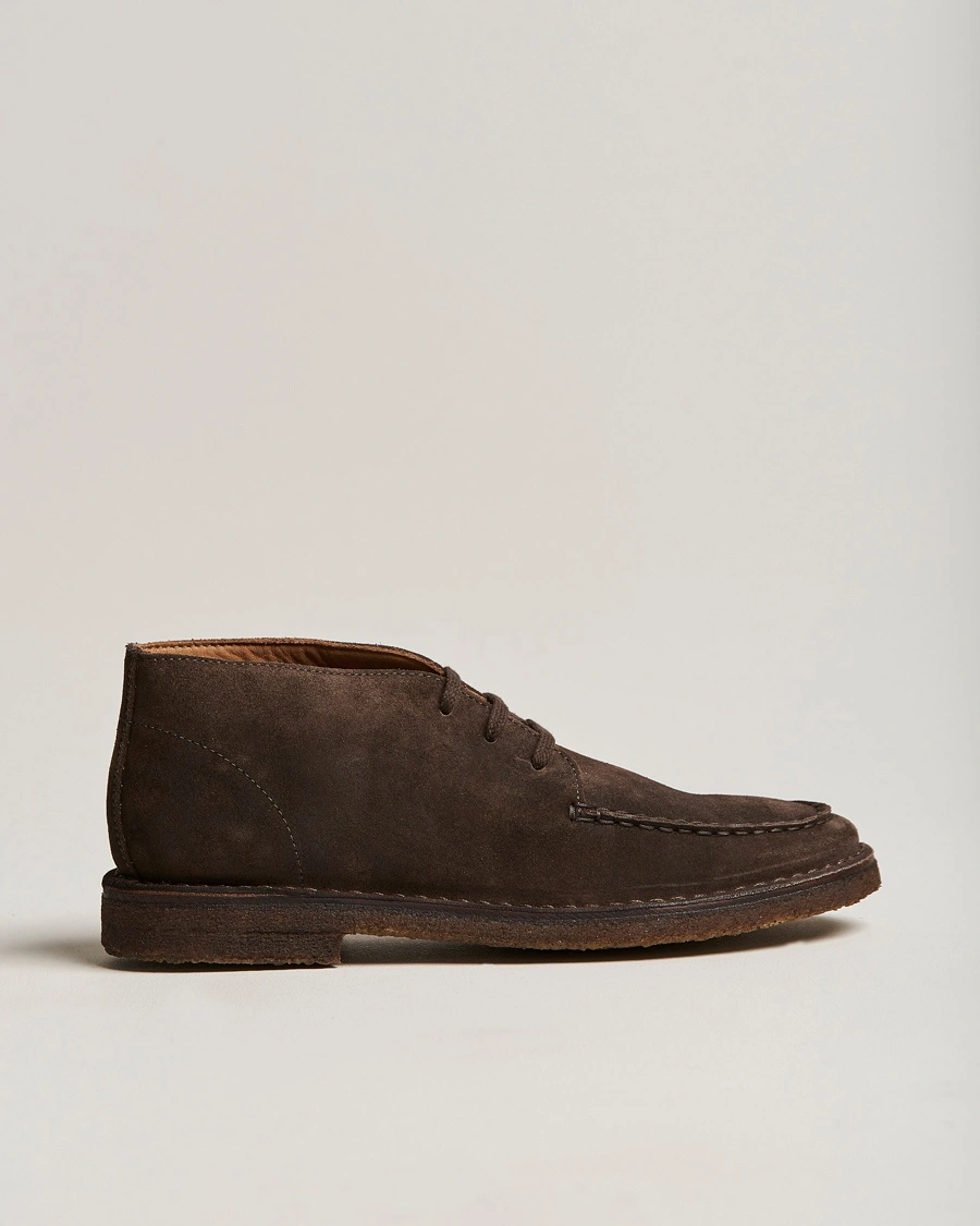 Drake's Crosby Moc-Toe Suede Chukka Boots Dark Brown – Ruskea