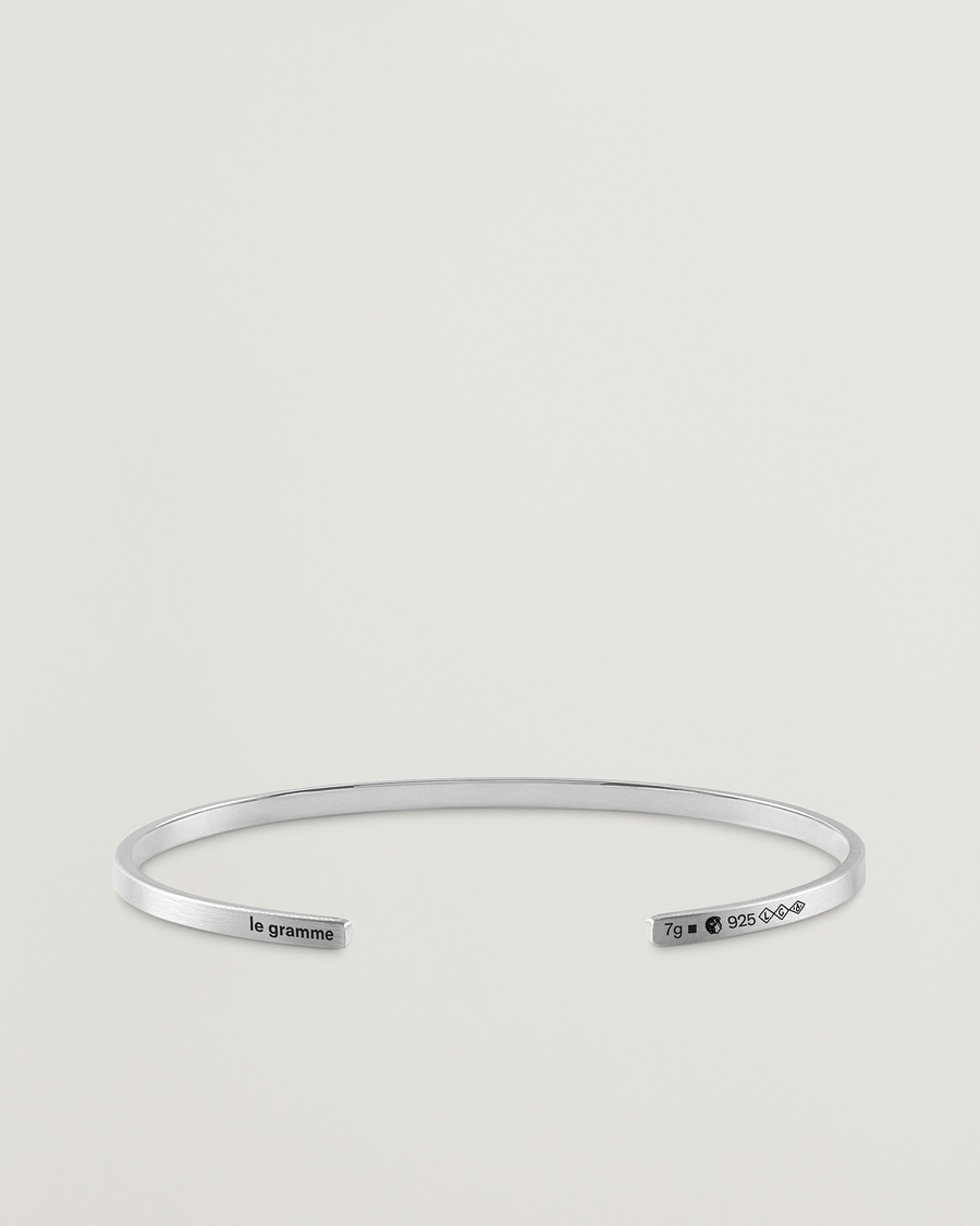 LE GRAMME Ribbon Bracelet Brushed Sterling Silver 7g – Hopea