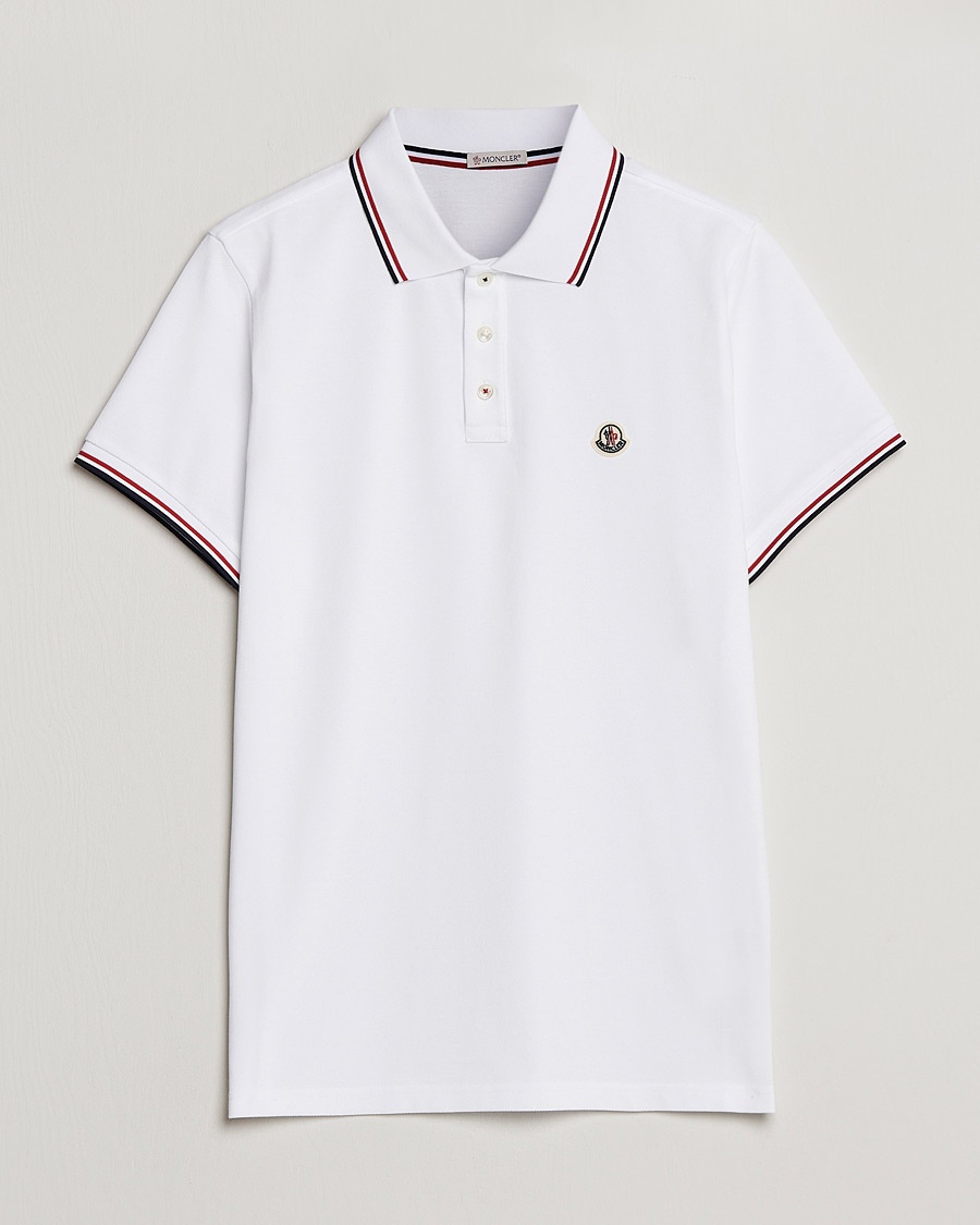 Moncler Contrast Rib Polo White – Valkoinen