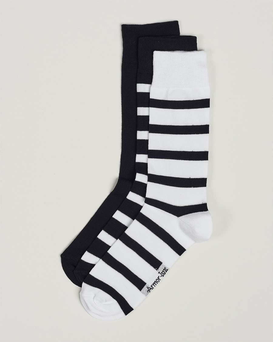 Armor-lux 3-Pack Loer Socks Navy/White – Sininen