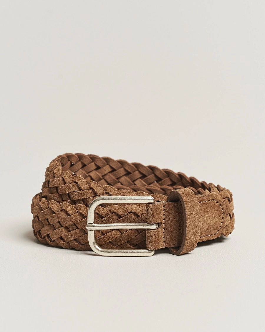 Anderson's Woven Suede Belt 3 cm Light Brown – Ruskea