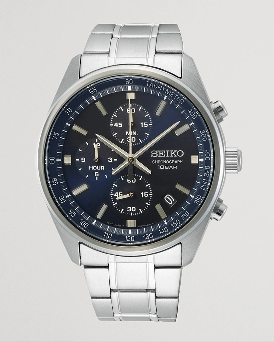 Seiko Chronograph 42mm Steel Blue Dial – Hopea