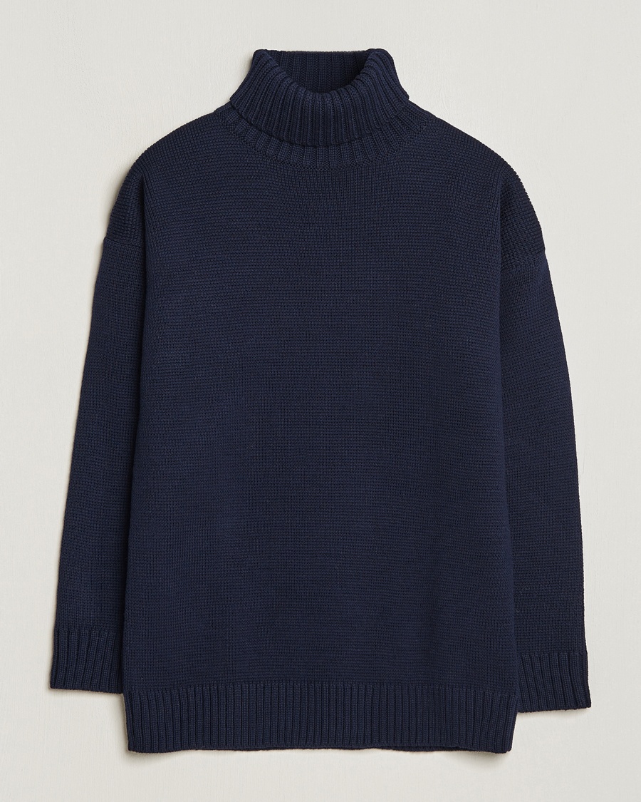 Gloverall Submariner Chunky Wool Rollneck Navy – Sininen