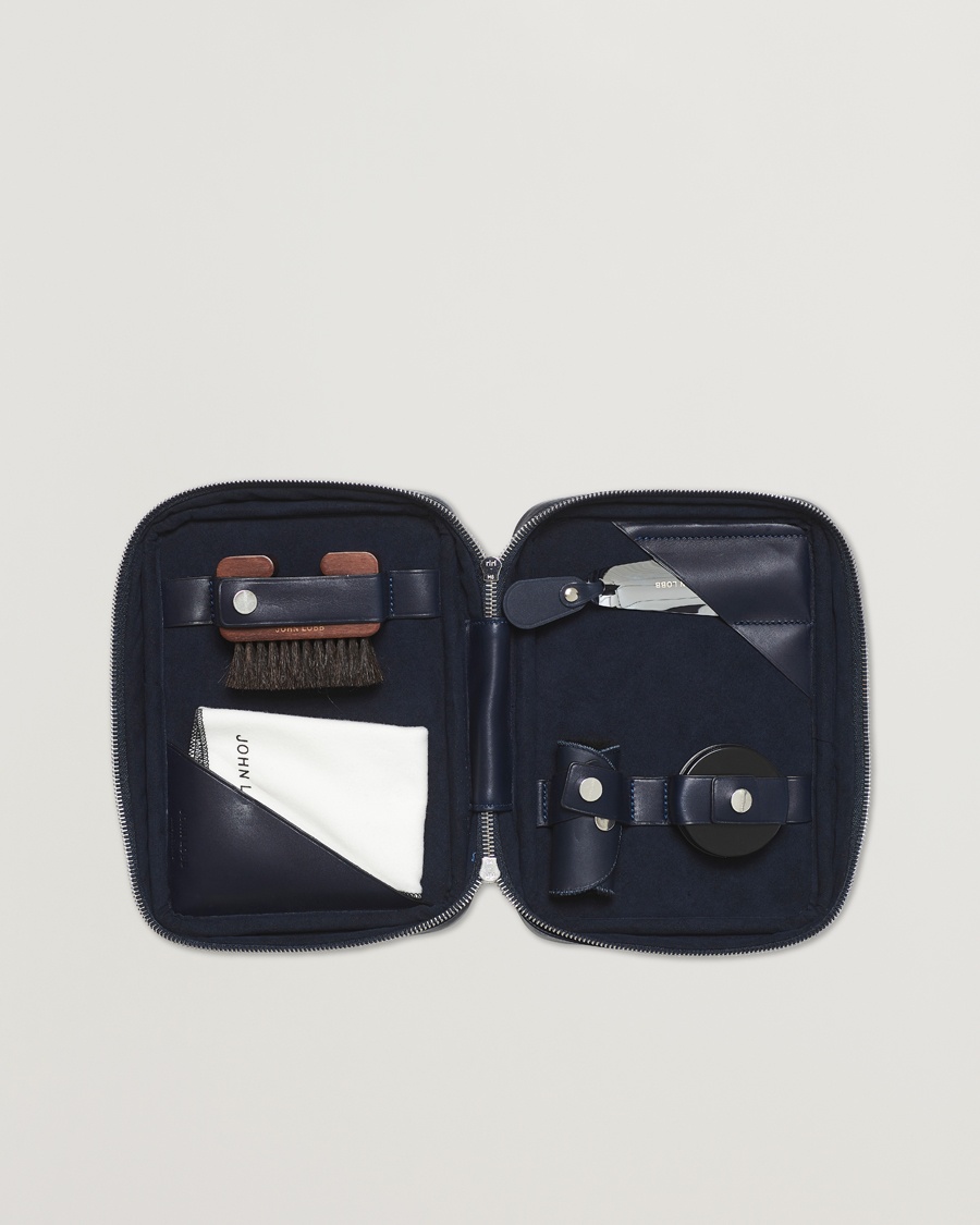 John Lobb Shoe Care Travel Case Navy – Sininen