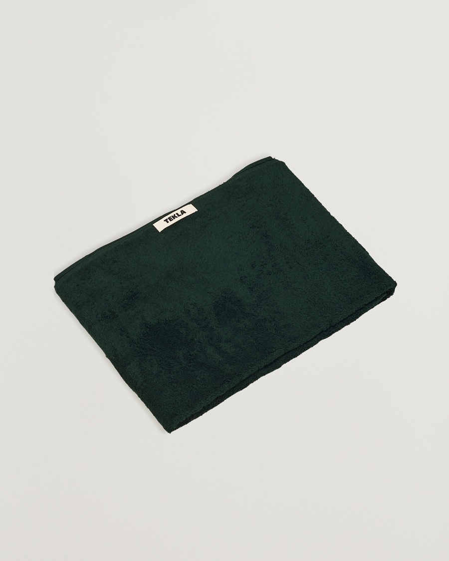 Tekla Organic Terry Bath Towel Forest Green – Vihreä