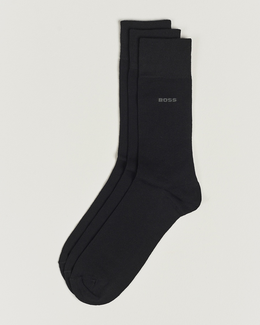 BOSS BLACK 3-Pack RS Uni Socks Black – Musta