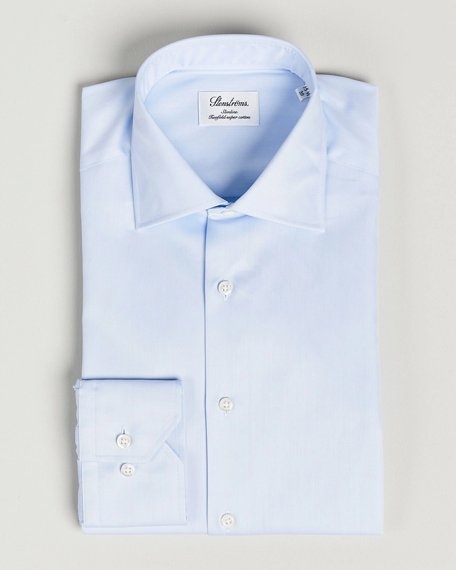 Stenströms Slimline Cut Away Shirt Light Blue – Sininen
