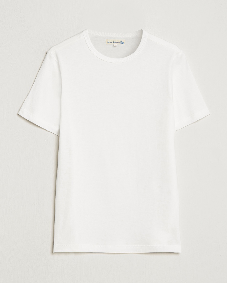 Merz b. Schwanen 1950s Classic Loopwheeled T-shirt White – Valkoinen