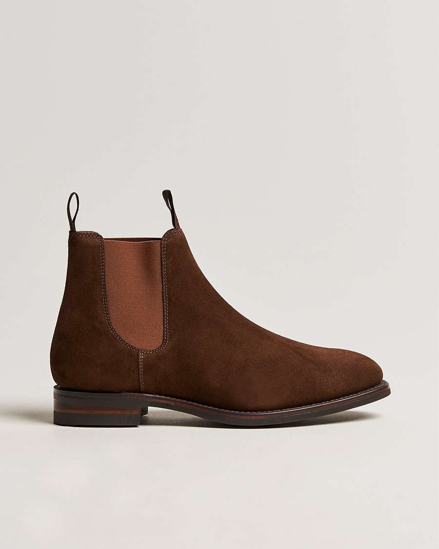 Loake 1880 Chatsworth Chelsea Boot Tobacco Suede – Ruskea