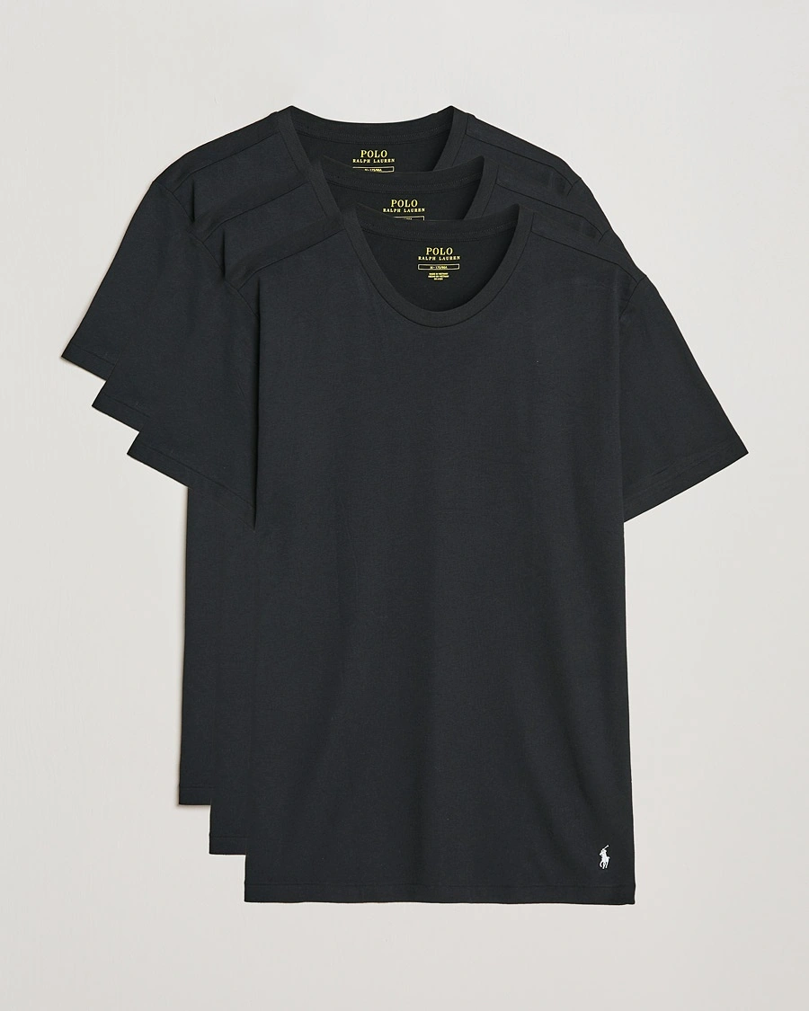 Polo Ralph Lauren 3-Pack Crew Neck T-Shirt Black – Musta