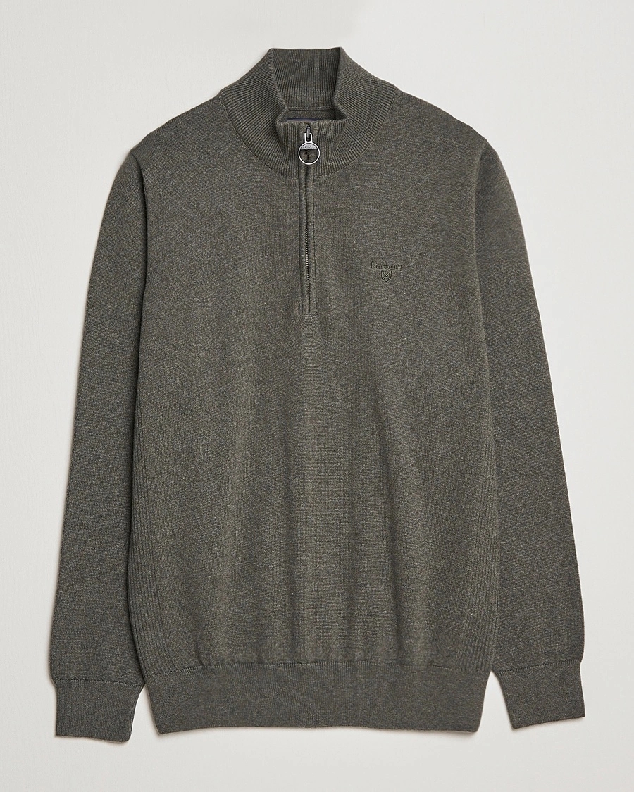 Barbour Lifestyle Cotton Half Zip Olive Marl – Vihreä