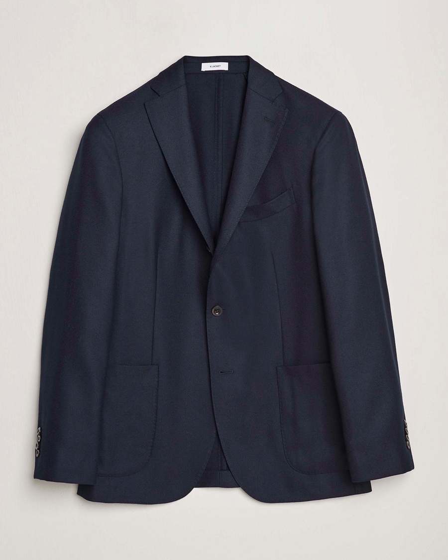 Boglioli K Jacket Wool Hopsack Blazer Navy – Sininen