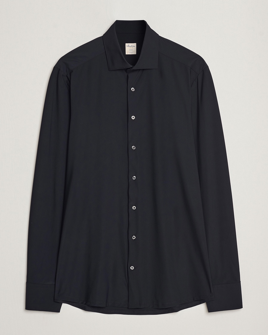 Stenströms Slimline Cut Away 4-Way Stretch Shirt Black – Musta