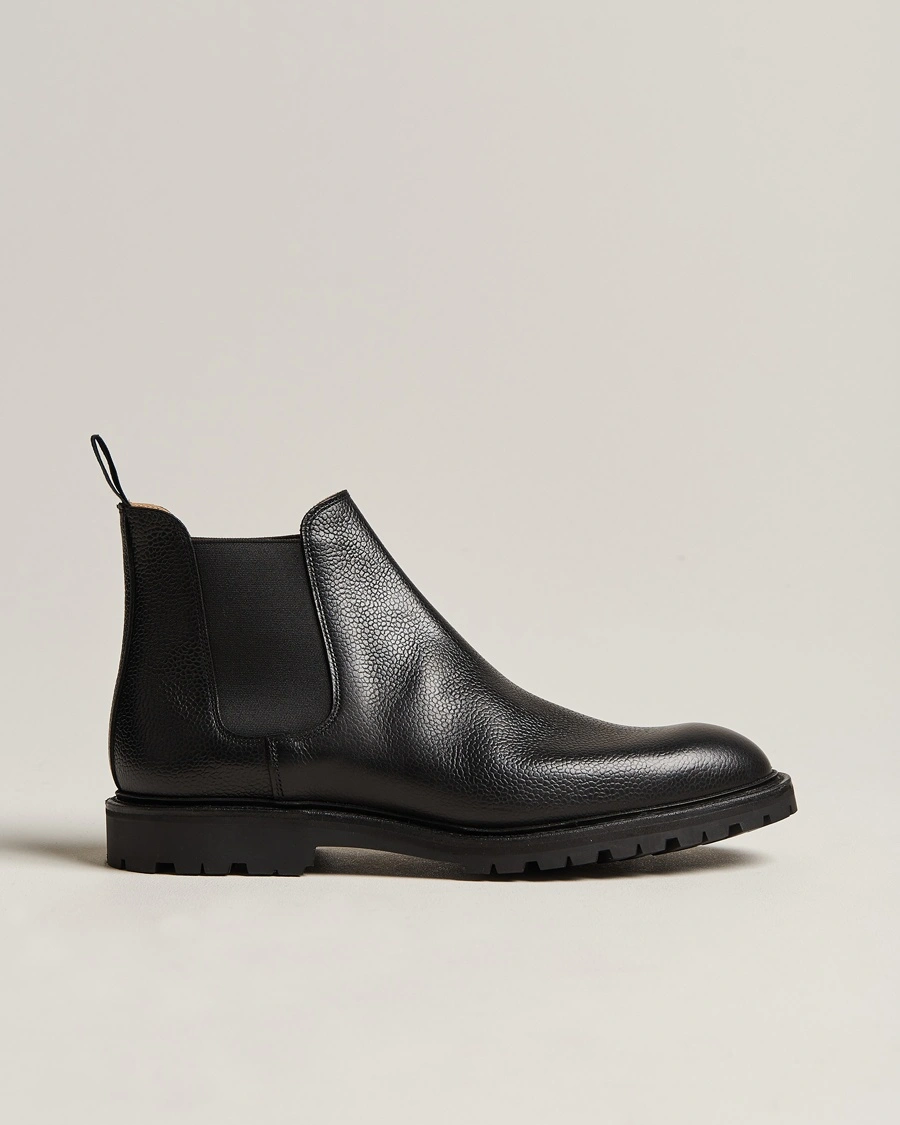 Crockett & Jones Chelsea 11 Black Calf Grained – Musta