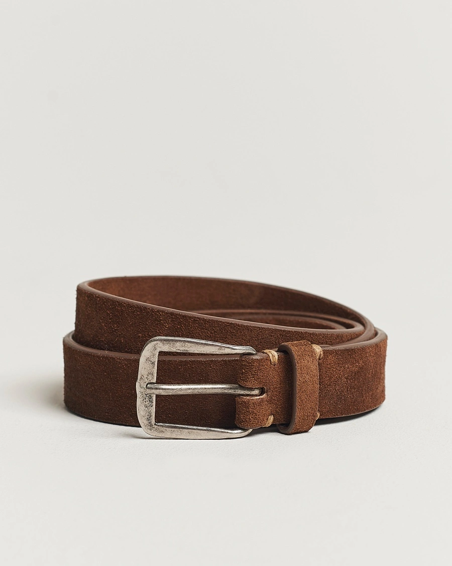 Massimo Alba Budapest Belt Tobacco Suede – Ruskea