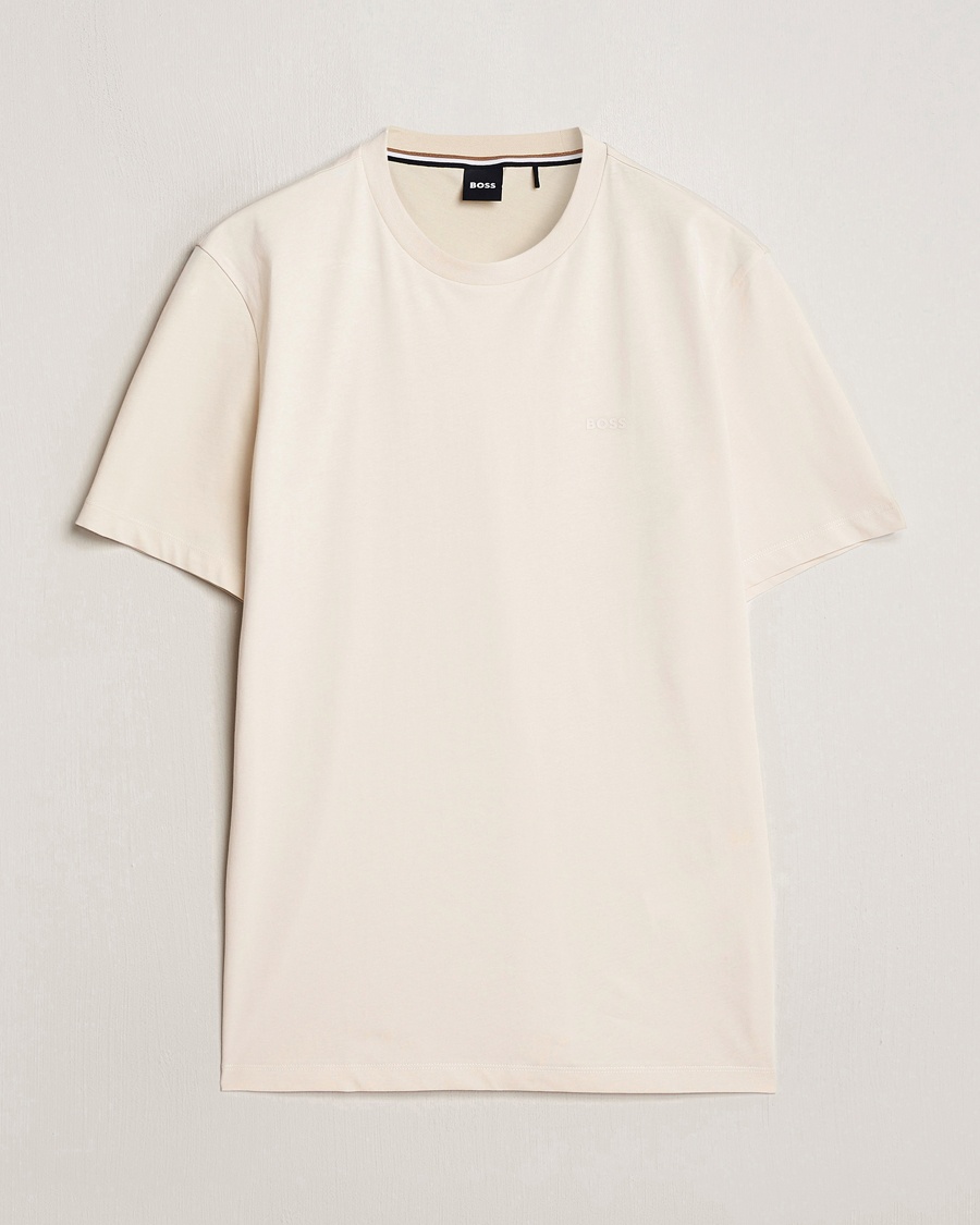 BOSS BLACK Thompson Crew Neck T-Shirt Open White – Valkoinen
