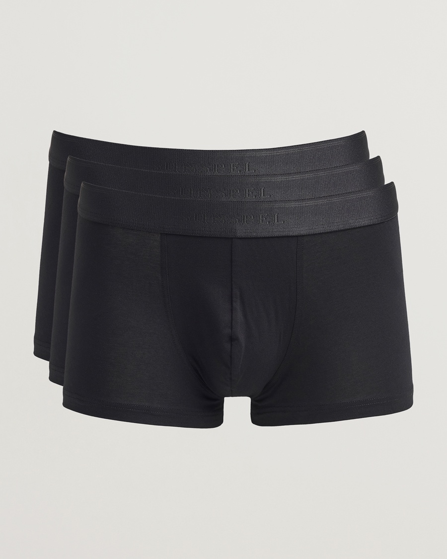 Sunspel 3-Pack Cotton Stretch Trunk Black – Musta