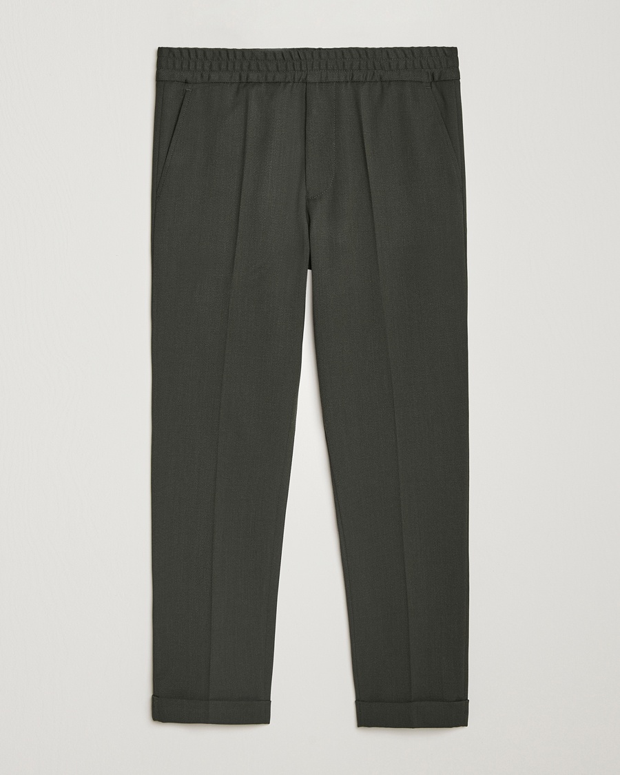 Filippa K Terry Wool Trousers Green Melange – Vihreä