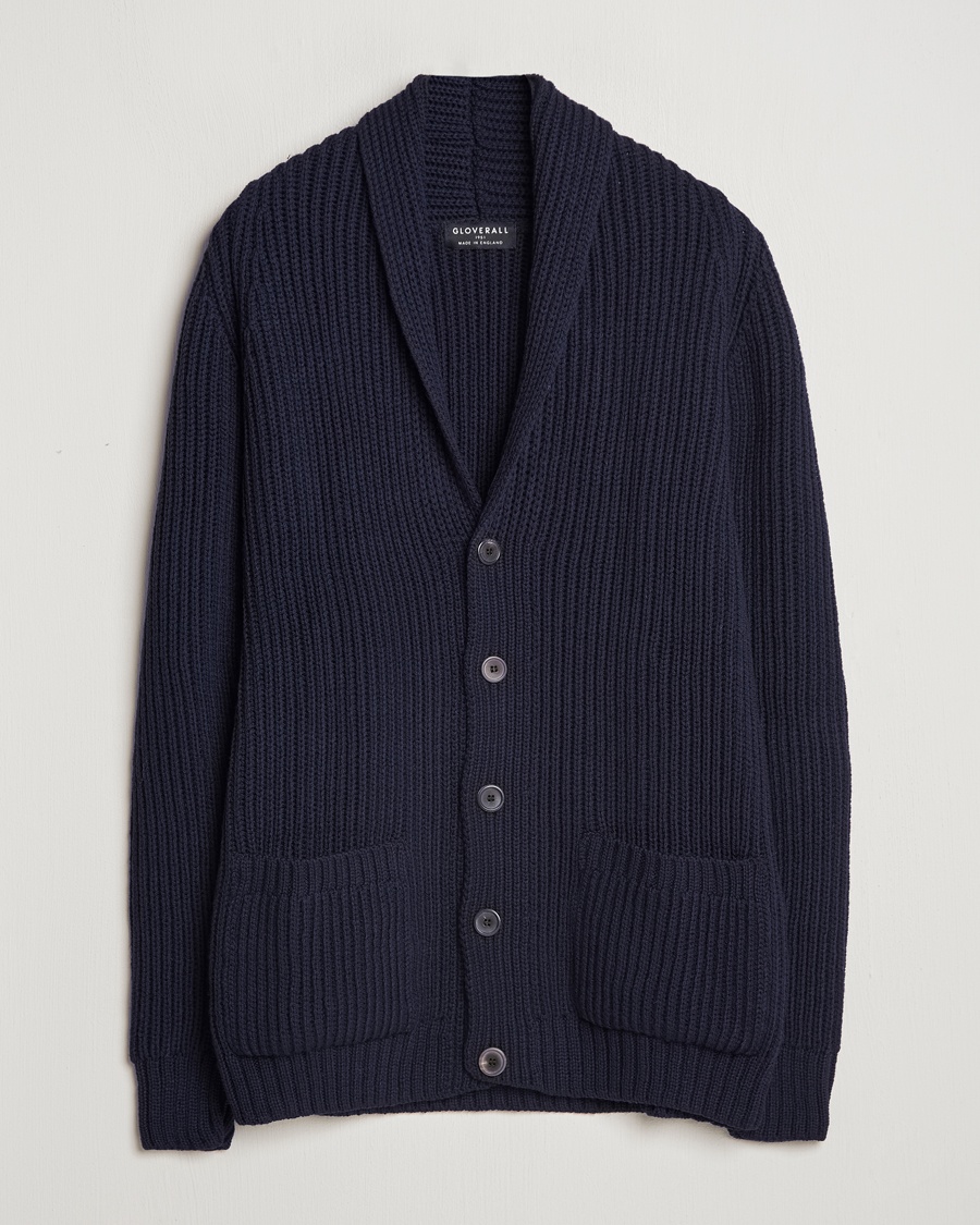 Gloverall Shawl Collar Cardigan Navy – Sininen