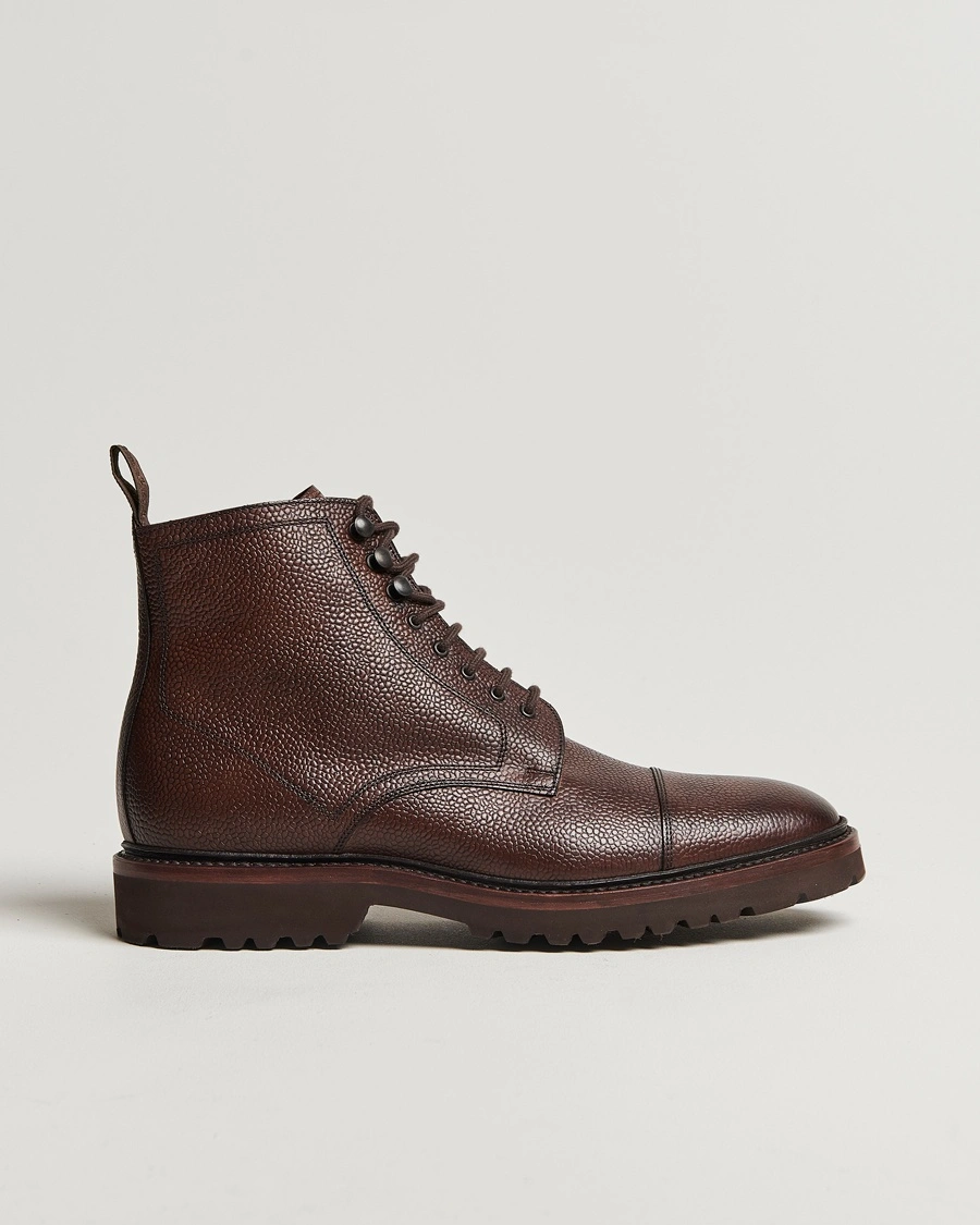 Loake Shoemakers Aquarius Grained Lightweight Boot Dark Brown – Ruskea