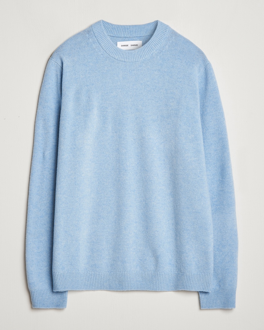Samsøe Samsøe Isak Knitted Crew Neck Subdued Blue – Sininen