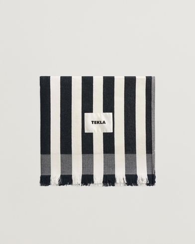 Tekla TeklaOrganic Terry Beach TowelCala Stripes – Sininen