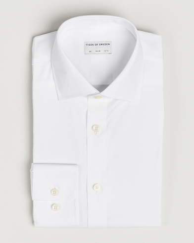 Tiger of Sweden Adley Slim Fit Cut Away Shirt White – Valkoinen
