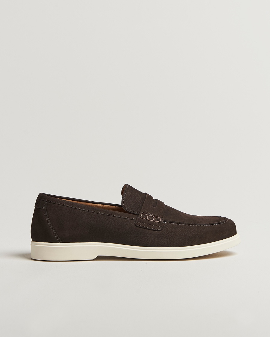 Loake 1880 Como Nubuck Loafers Dark Brown – Ruskea
