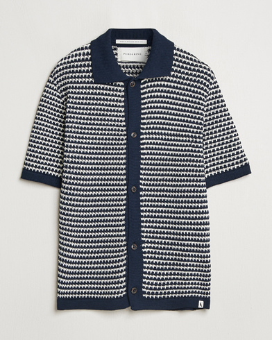 Peregrine Island Crochet Knitted Shirt Navy – Sininen