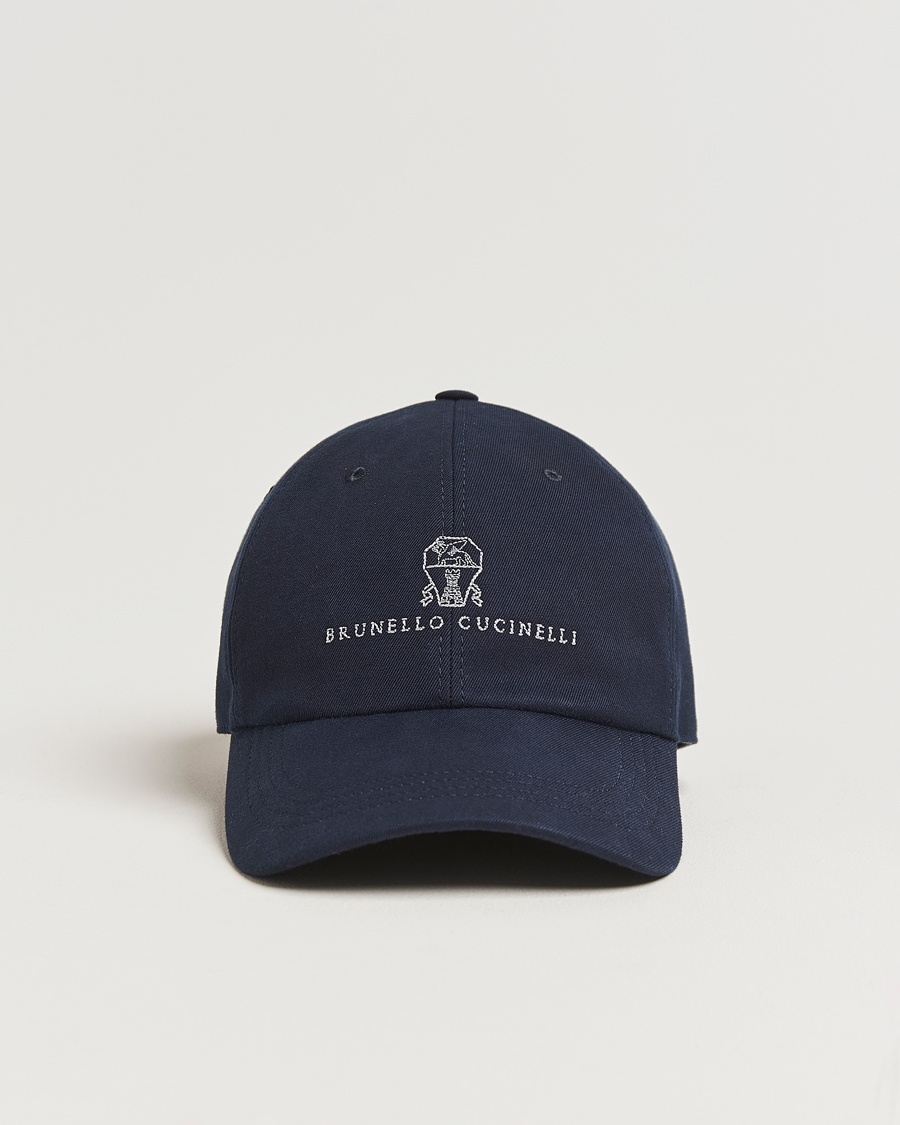 Brunello Cucinelli Twill Cotton Baseball Cap Navy – Sininen