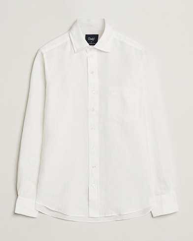 Drake's Linen Summer Shirt Ecru – Valkoinen