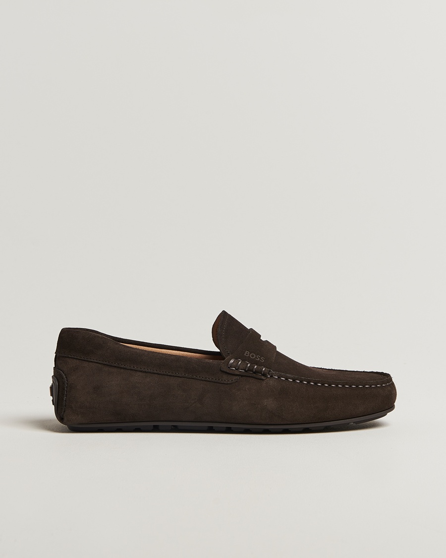 BOSS BLACK Noel Suede Moccasin Dark Brown – Ruskea