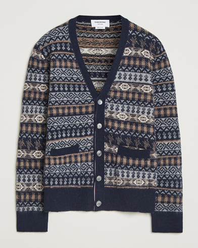 Thom Browne Fairisle Jacquard Cardigan Navy – Sininen