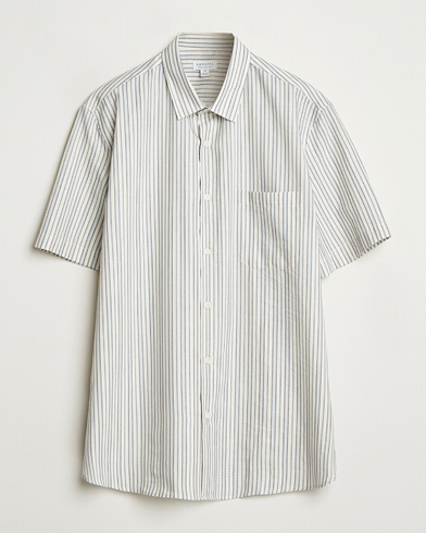 Sunspel Vintage Stripe Shirt Ecru/Denim – Beige