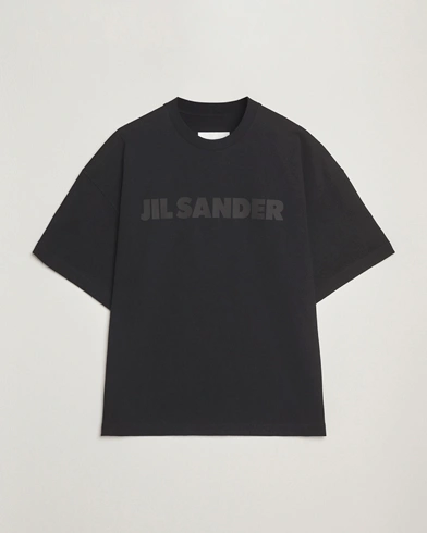 Jil Sander Round Collar Tonal Logo T-Shirt Black – Musta