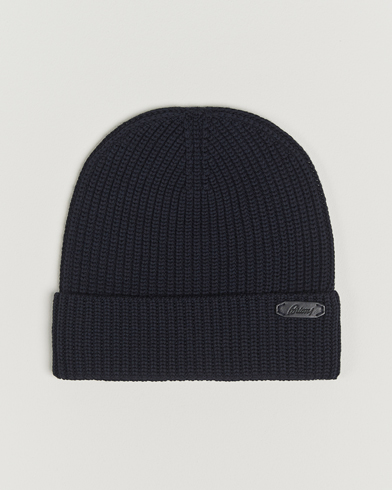 Brioni Rib Wool Beanie Navy – Sininen
