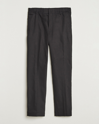 NN07 Baker Cotton Drawstring Trousers Black – Musta